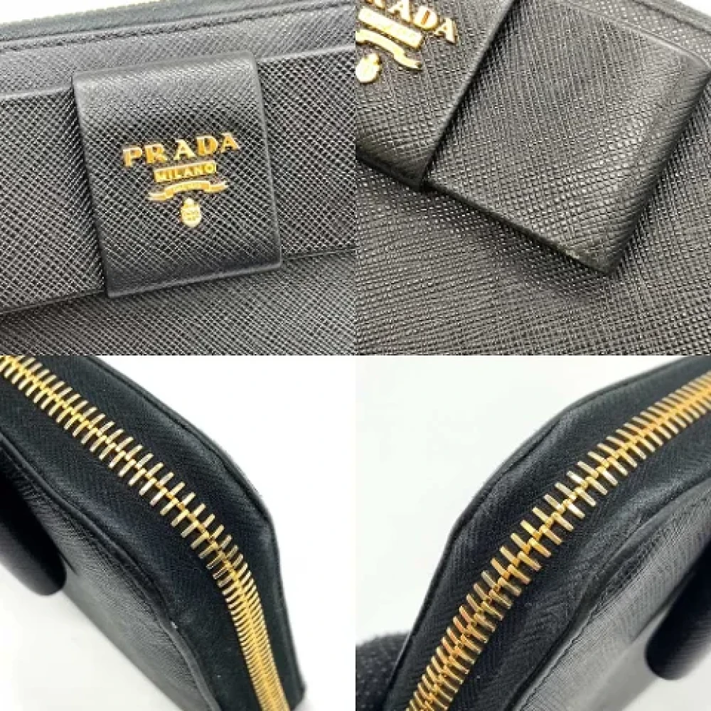 Prada Vintage Pre-owned Leather wallets Black Dames