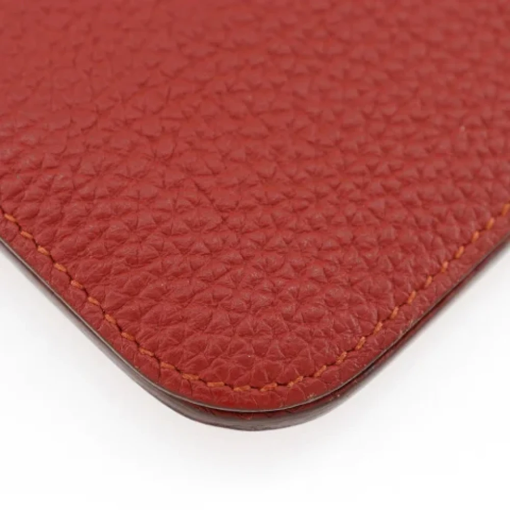 Hermès Vintage Pre-owned Leather wallets Red Dames