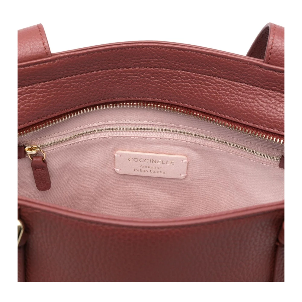 Coccinelle Bruine Leren Gehamerde Textuur Handtas Brown Dames