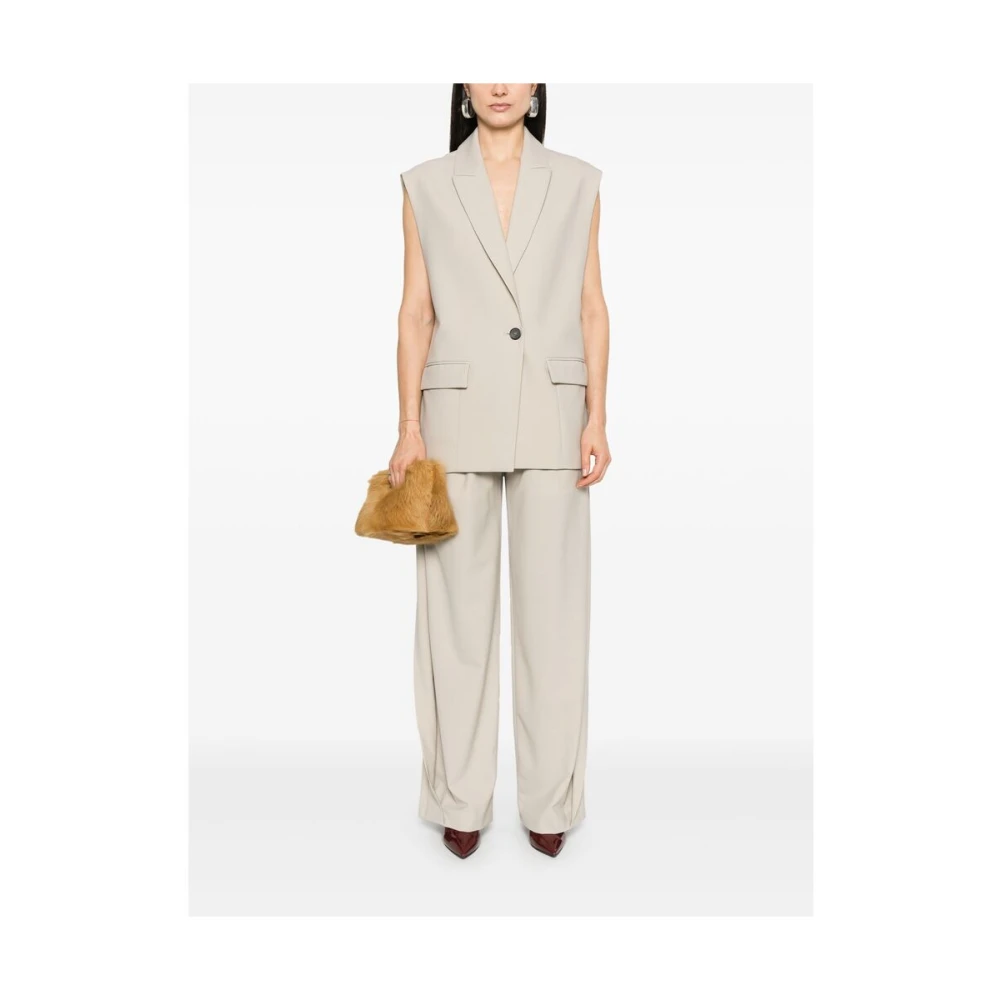 IRO Beige Mouwloze buitenkleding met pieklapels Beige Dames