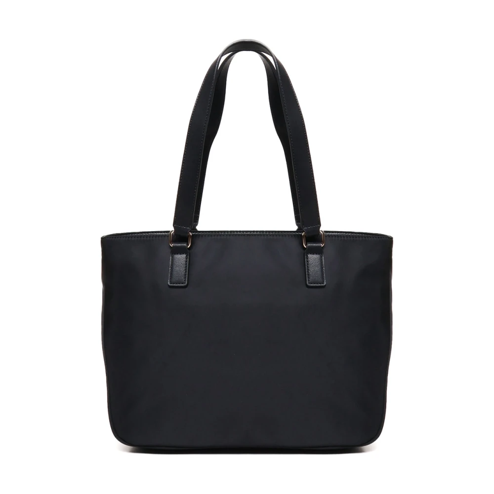 Love Moschino Zwarte Nylon Tote Tas met Rits Black Dames