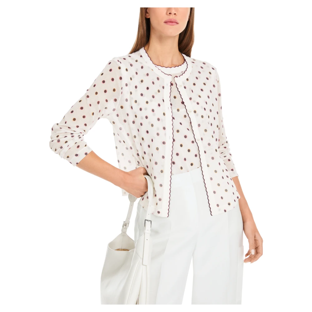 Marc Cain Polka Dot Vest Gebreid in Duitsland White Dames