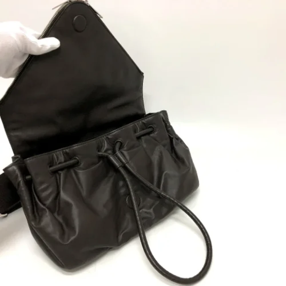 Bottega Veneta Vintage Pre-owned Leather crossbody-bags Brown Heren