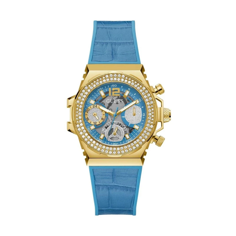 Guess Women's Blue Silicone Analog Quartz Watch