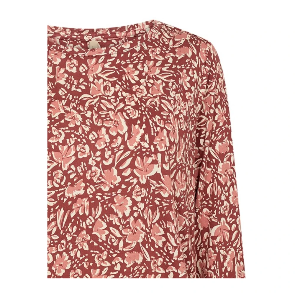 Soyaconcept Bloemenprint shirt met split halslijn Red Dames