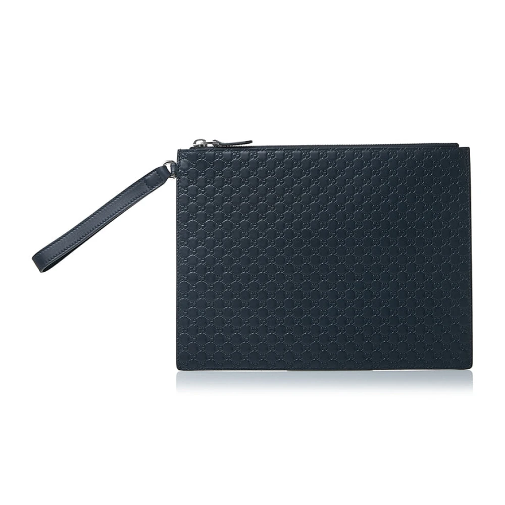 Gucci Microsima Strap Clutch Bag Blue Heren