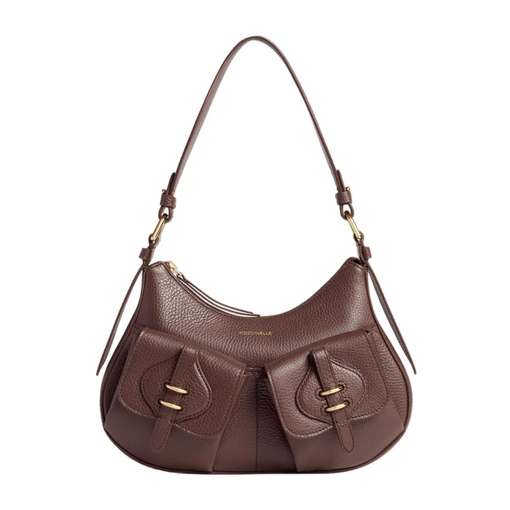 Coccinelle Mavery Pocket Shoulder Bag - Female - Shoulder Bags - Brown - One Size - Bags