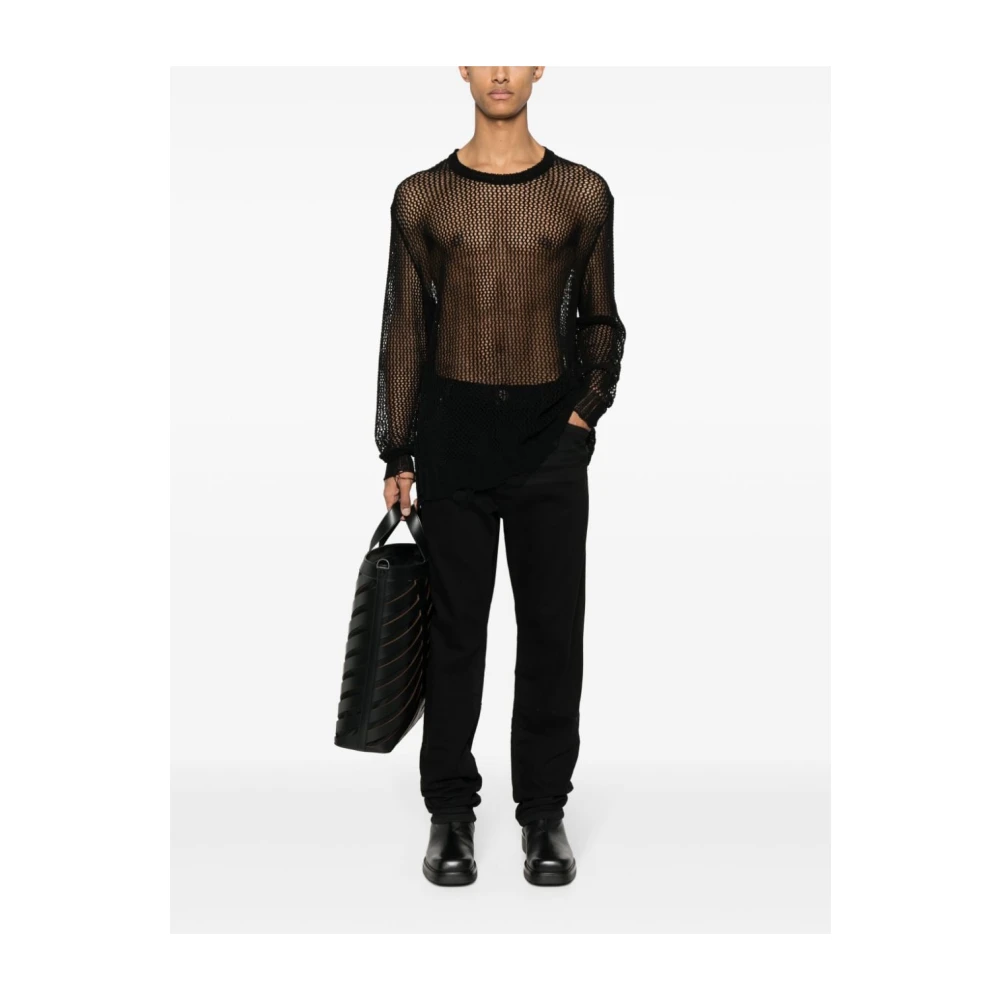 Balmain Zwarte Denim Straight Leg Jeans Black Heren