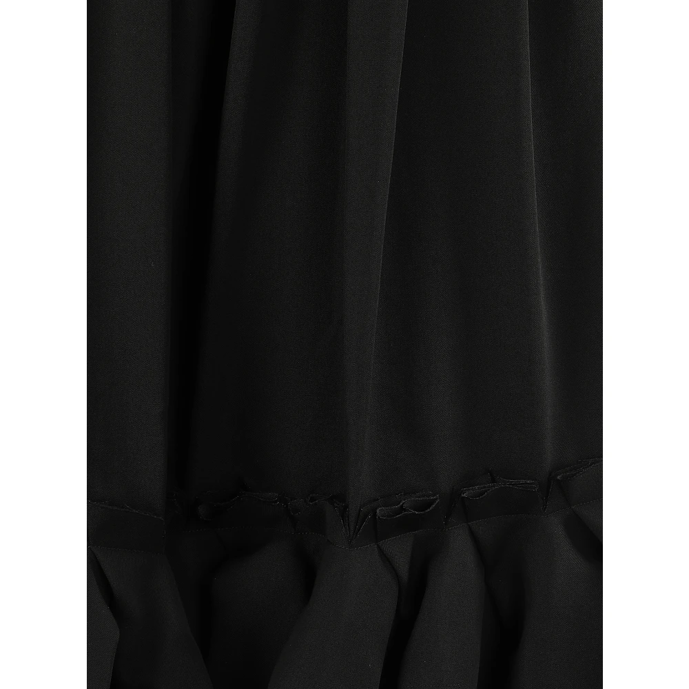 Comme des Garçons Zwarte Midi Rok met Dubbele Zoom Black Dames