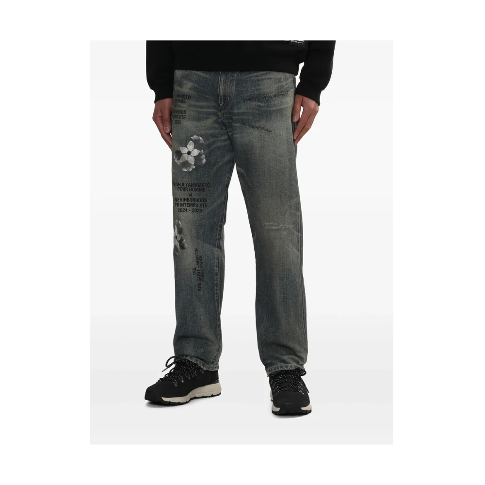 Yohji Yamamoto Blauw-Grijs Klassieke Vijf Zakken Jeans Blue Heren