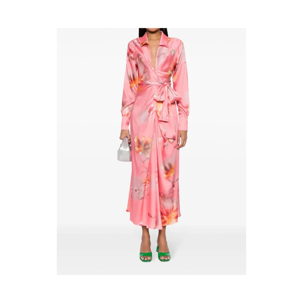 Msgm Abstract Patroon Wikkeljurk Pink Dames