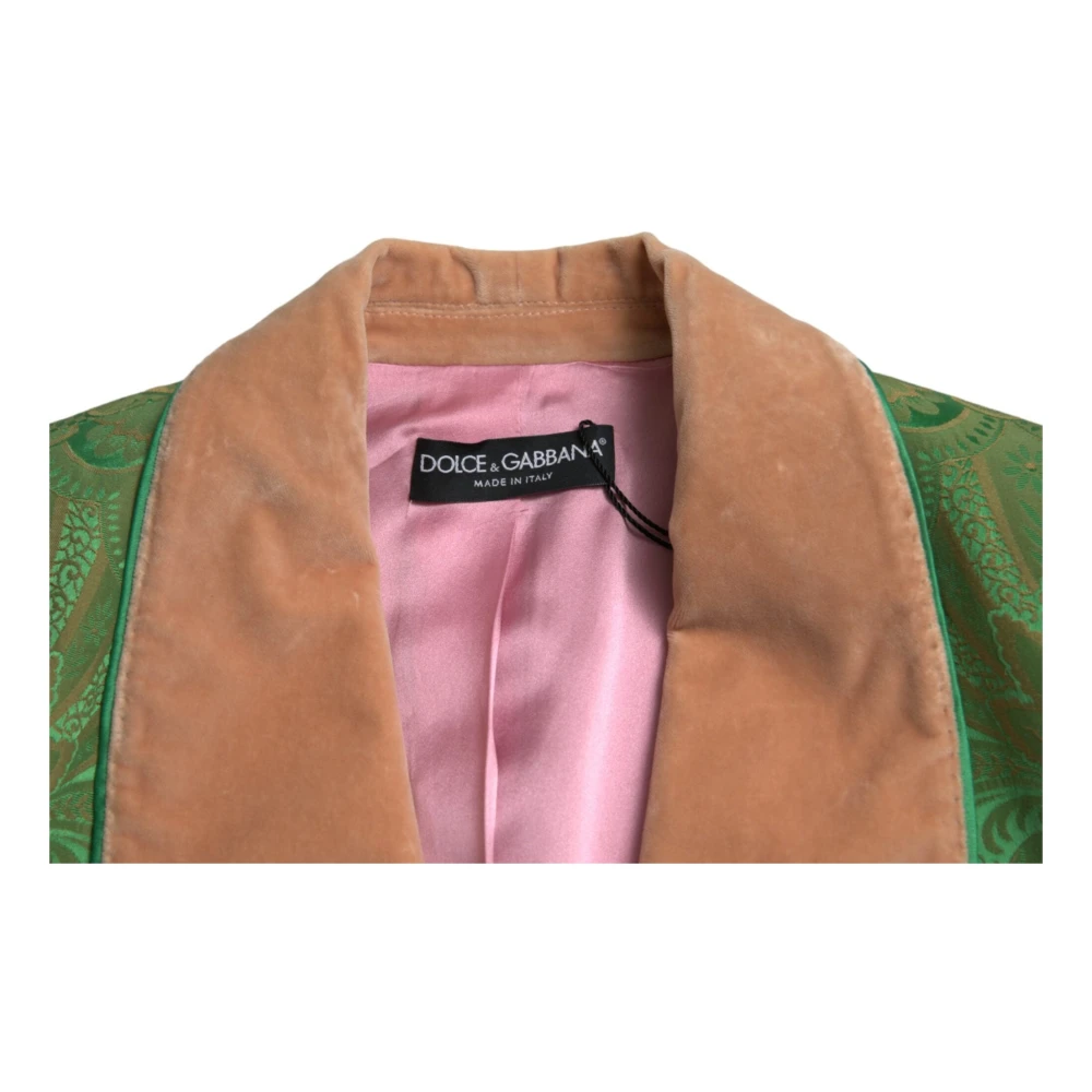 Dolce & Gabbana Groene Bloemen Double Breasted Jas Green Dames