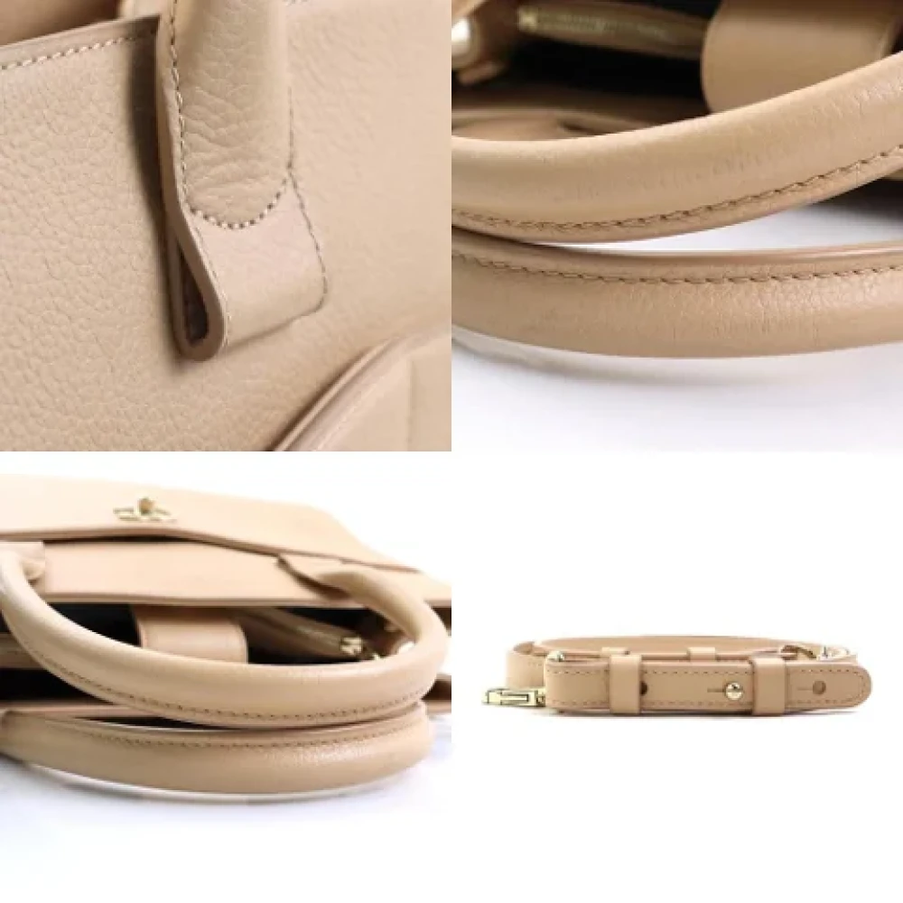 Chanel Vintage Pre-owned Leather handbags Beige Dames