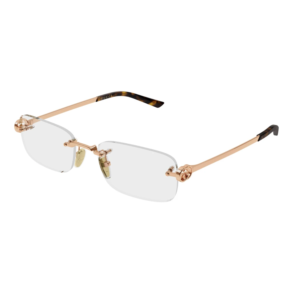 Gucci Transparent Woman Gg2231o 003 Optical Frames Metal Gold Squared - Image 2
