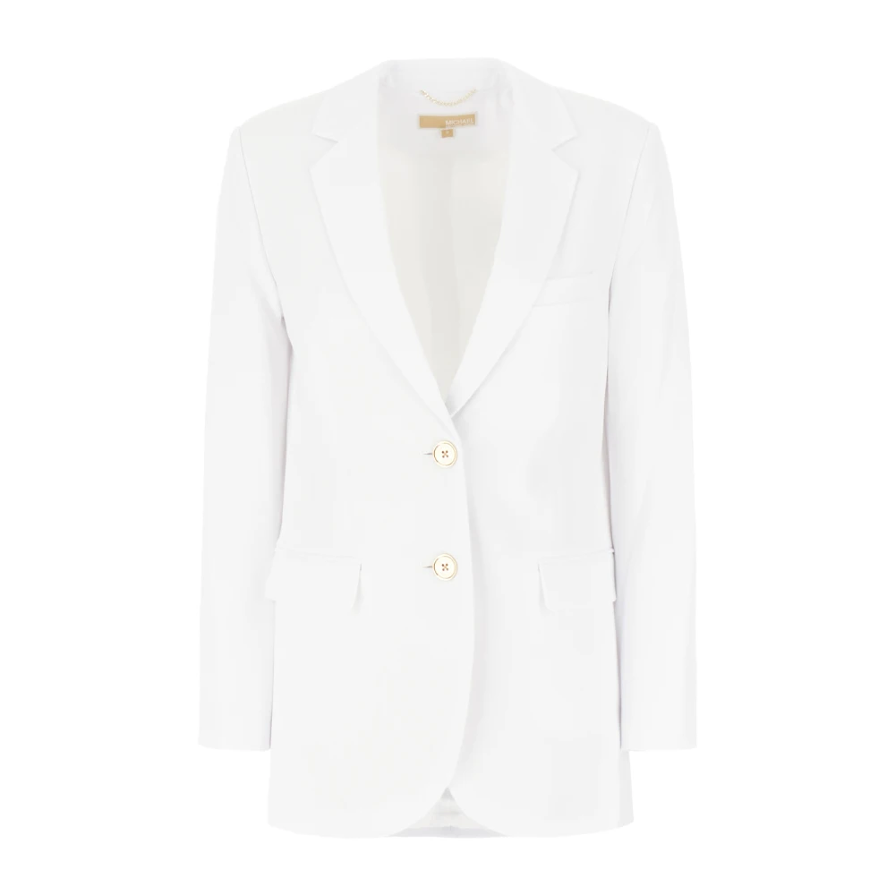 Michael Kors Women's White Blazers, Xs, Crepe Boyfriend Blazer