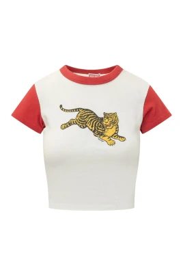 Jumping Tiger Cropped T-Shirt