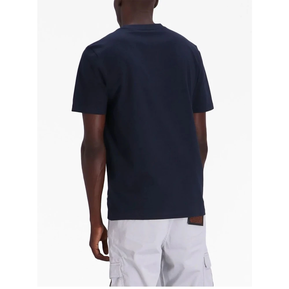 Hugo Boss Logo Print Crew Neck T-shirt Blue Heren