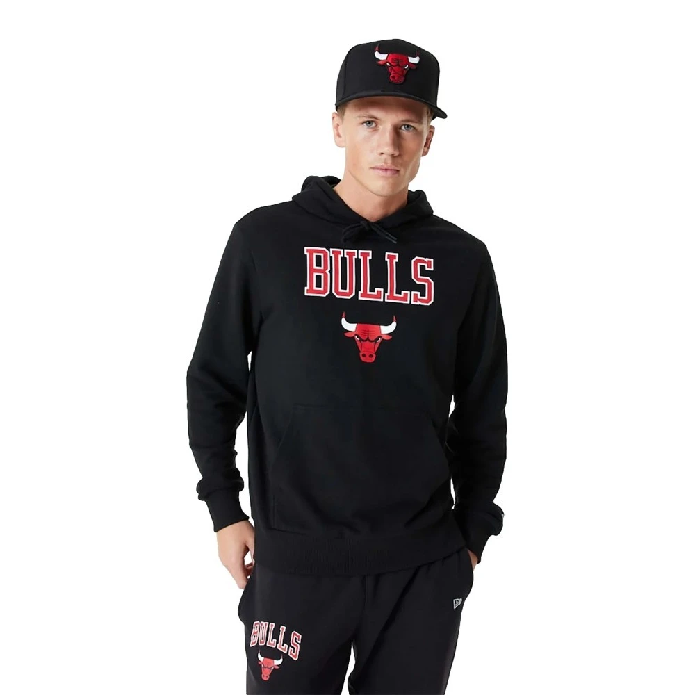 new era Zwarte Bulls Team Logo Hoodie Black Heren