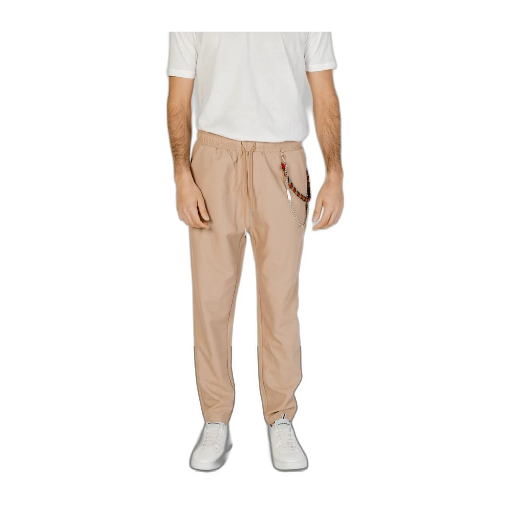 Gianni Lupo Beige Vetersluiting Broek met Zakken Beige Heren