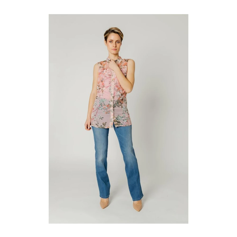 Guess Bloemen mouwloze blouse Multicolor Dames