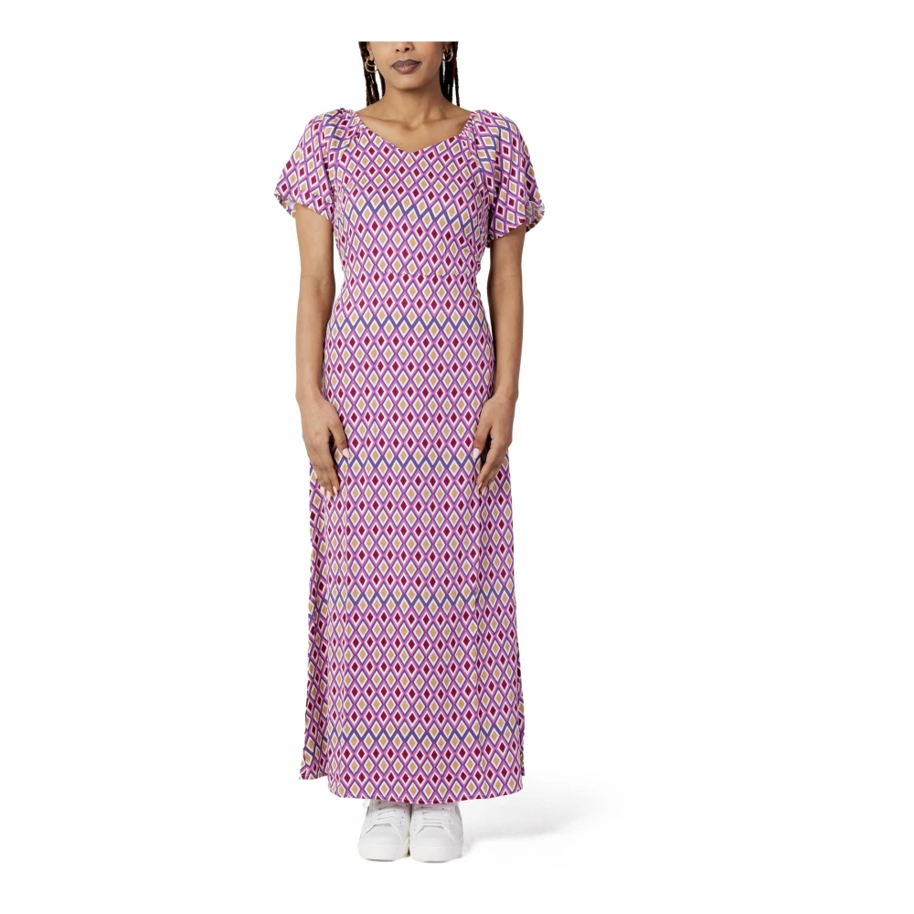 Only Diamantprint Midi Jurk Elegant Stijlvol Multicolor Dames