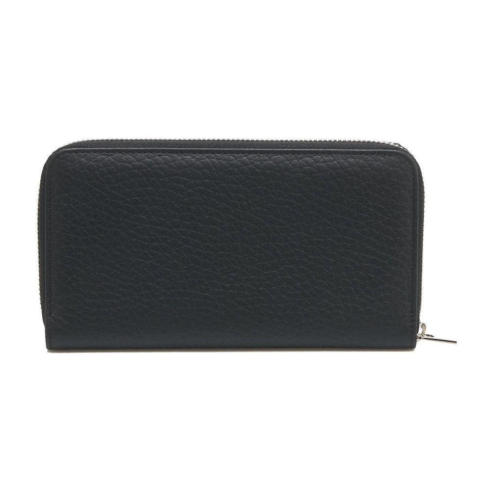 Orciani Zwarte Leren Portemonnee Stijlvolle Damesaccessoires Black Dames
