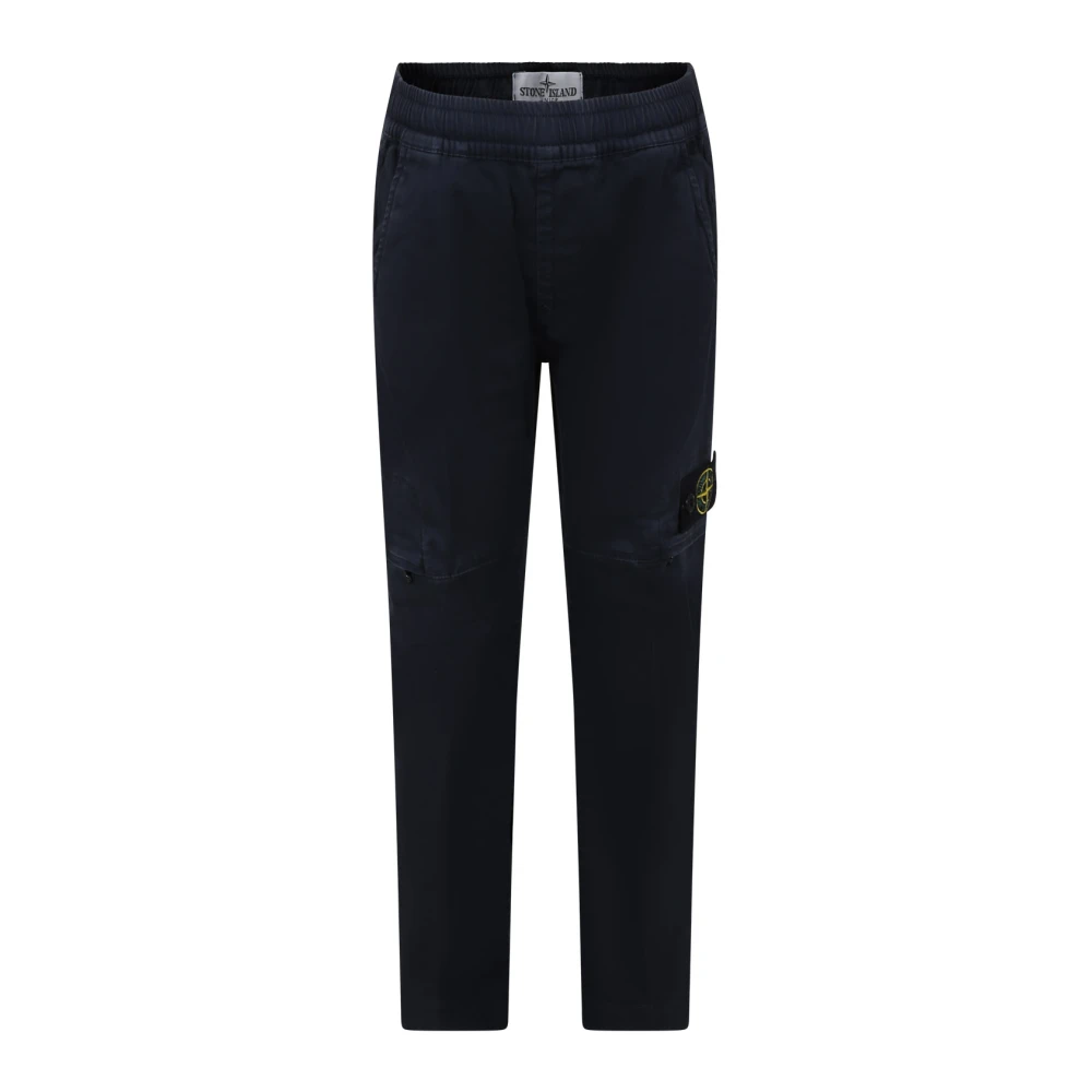 Stone Island Boys Blue Casual Cotton Trousers With Compass Patch Size 8 Y