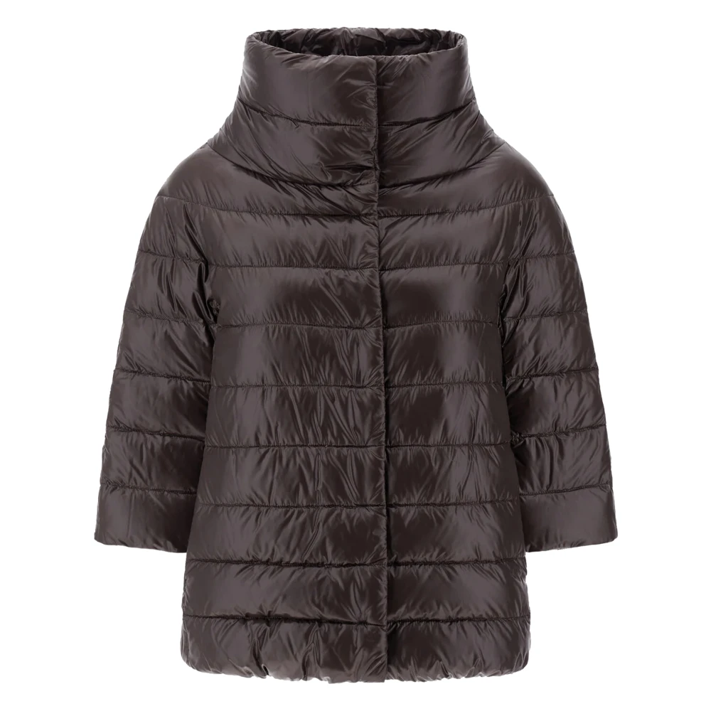 Herno Mujer Marrón - Chaqueta Ligera De Plumas Con Cierre De Presión - Jackets - S - Chaqueta Ligera De Plumas Con Cierre De Presión
