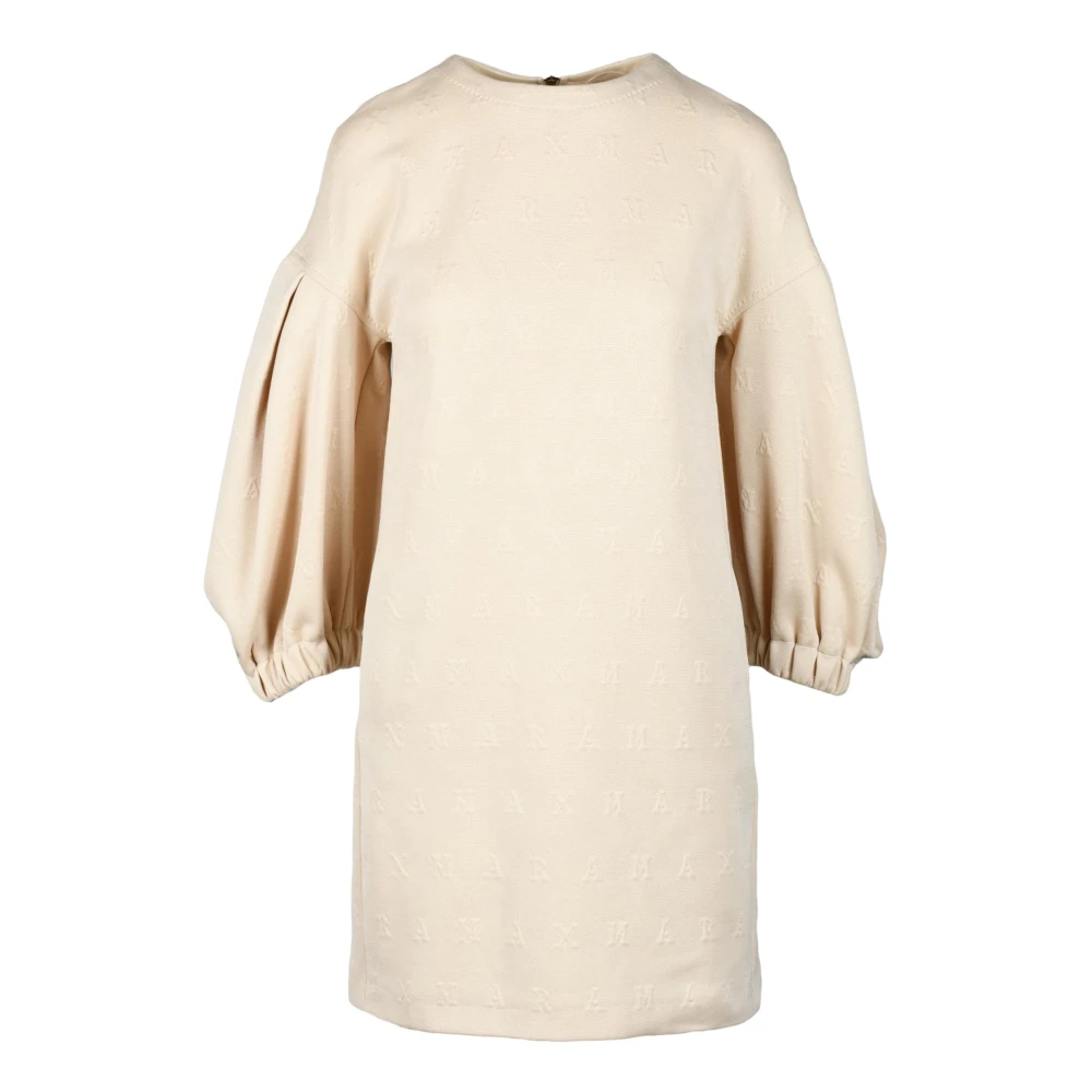 Max Mara Elegante Katoenmix Jurk Beige Dames