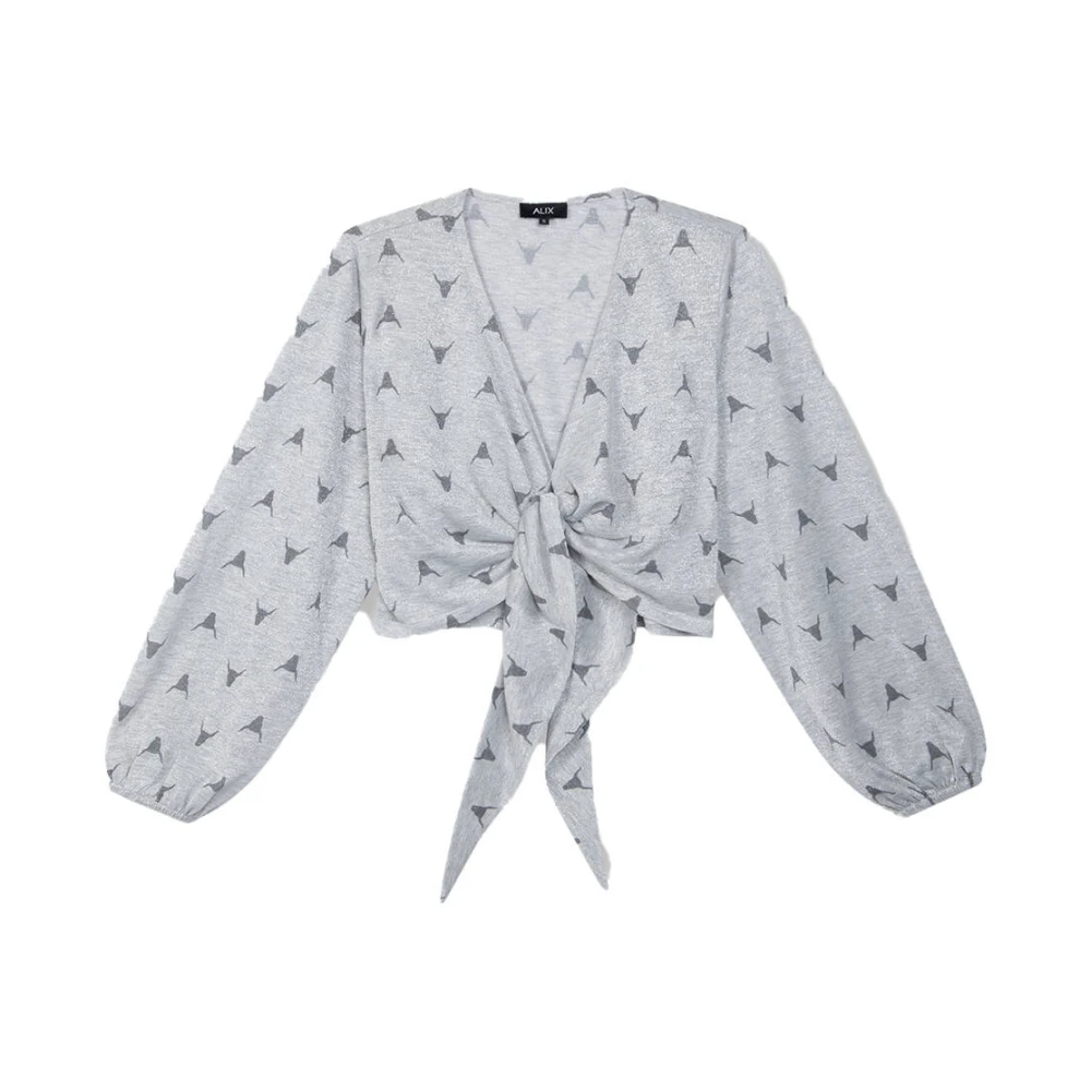 Alix The Label Transparante Bull Wrap Top Gray Dames