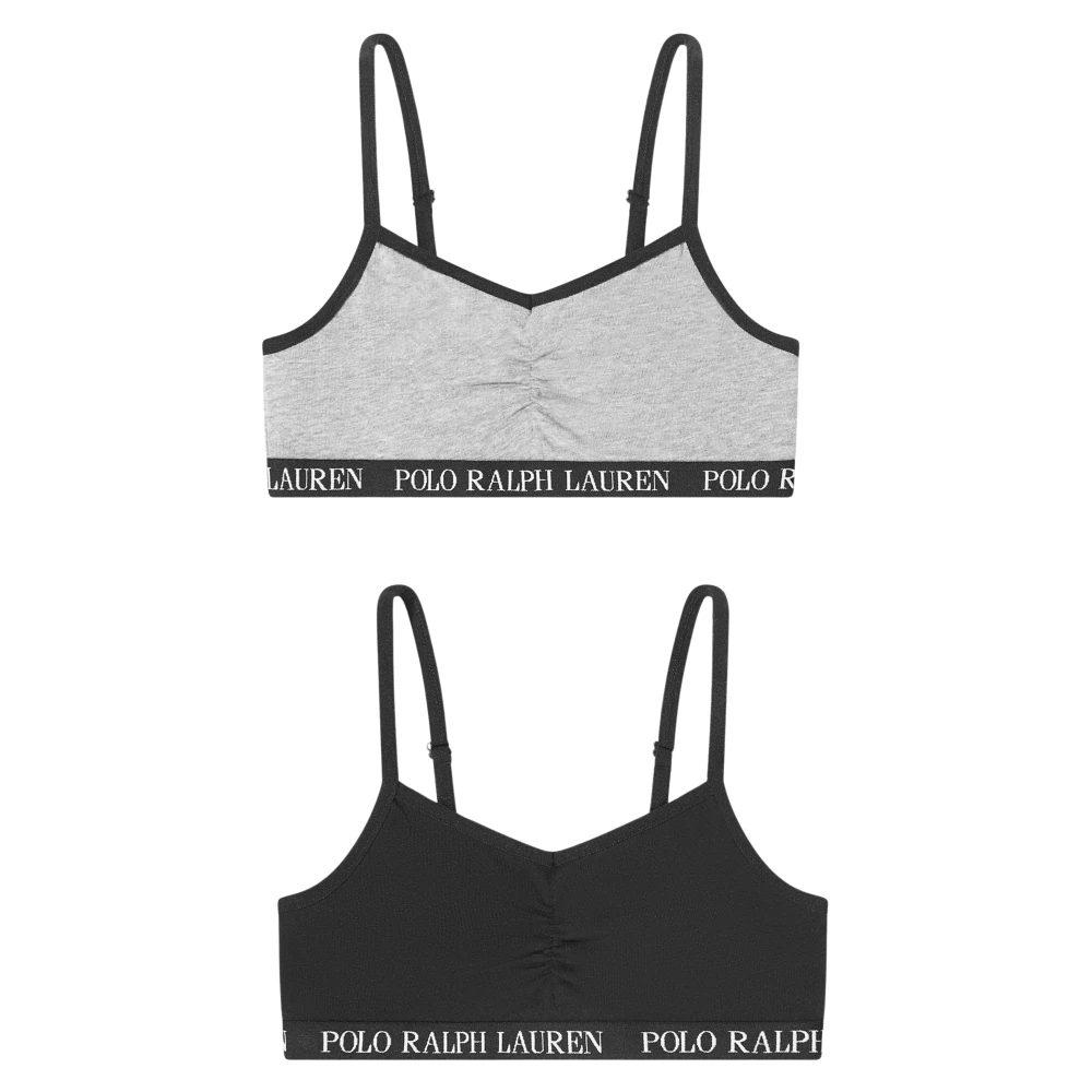 Ralph Lauren Girls Black 2 Pack Bralette Set In