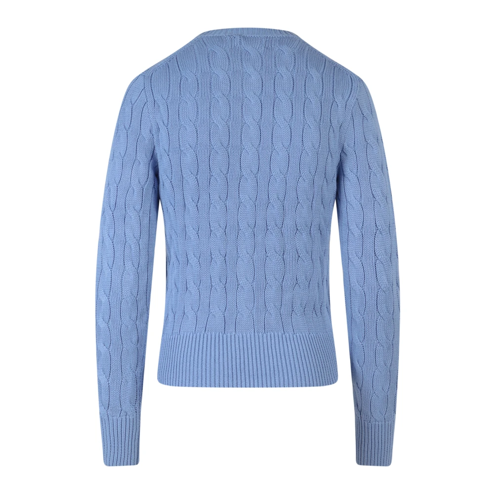 Polo Ralph Lauren Geborduurde Katoenen Cardigan Blue Dames