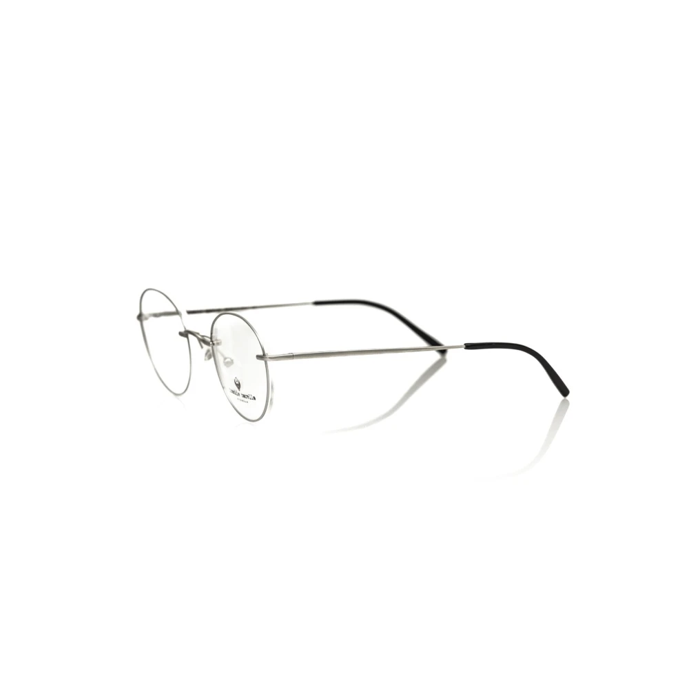 Frankie Morello Moderne Zilveren Ronde Bril Gray