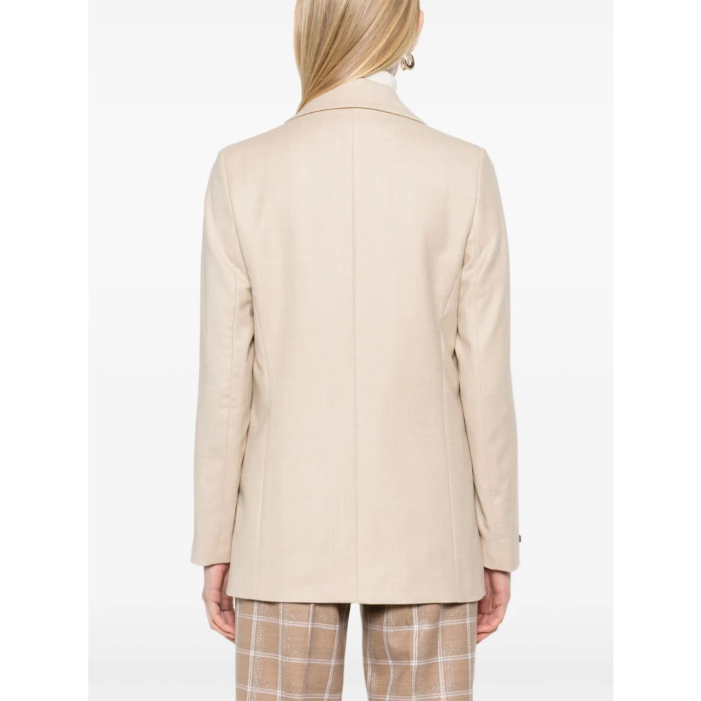 PESERICO Stijlvolle Jas voor Vrouwen Beige Dames