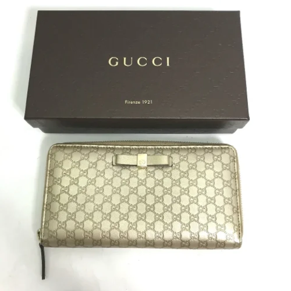 Gucci Vintage Pre-owned Leather wallets Yellow Heren