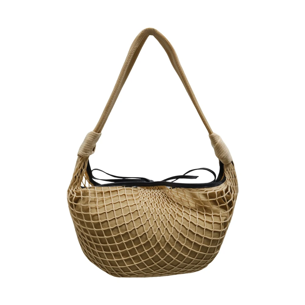 Lemaire Beige Shoulder Bags, Female, One Size, Fortune Croissant Filt Bag