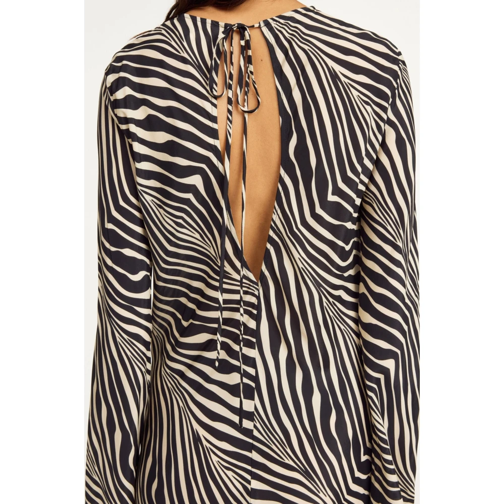 By Malene Birger Zebra Print Maxi Jurk Parise By Herenne Birger Black Dames