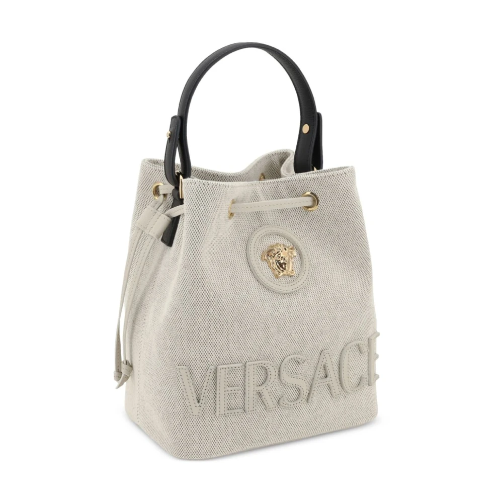 Versace Beige Trekkoord Emmer Tas Beige Dames