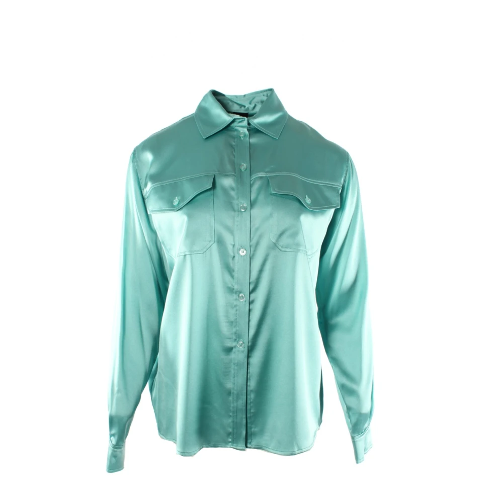 Pinko Women's Green Silk Blend Blouse