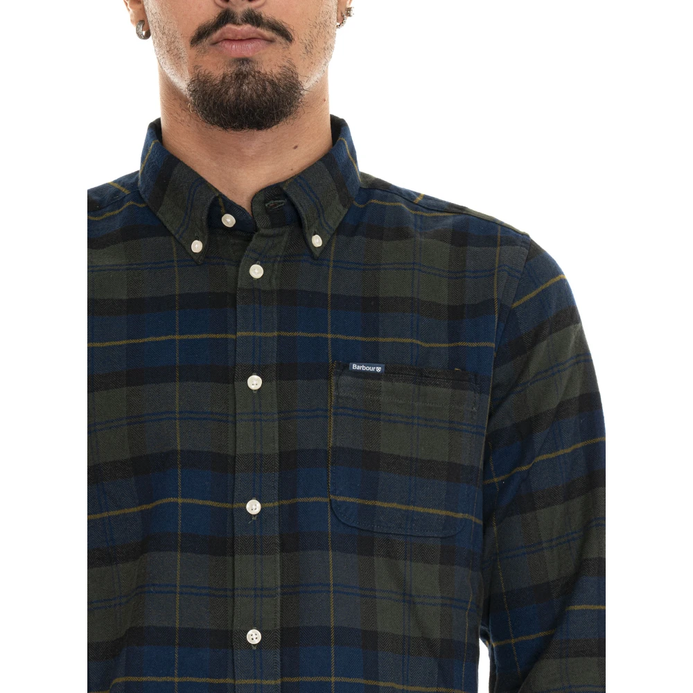 Barbour Tartan Button-Down Casual Overhemd Blue Heren