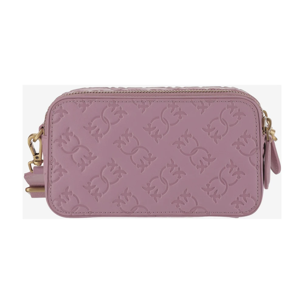 pinko Leren Schoudertas Love Birds Motief Pink Dames