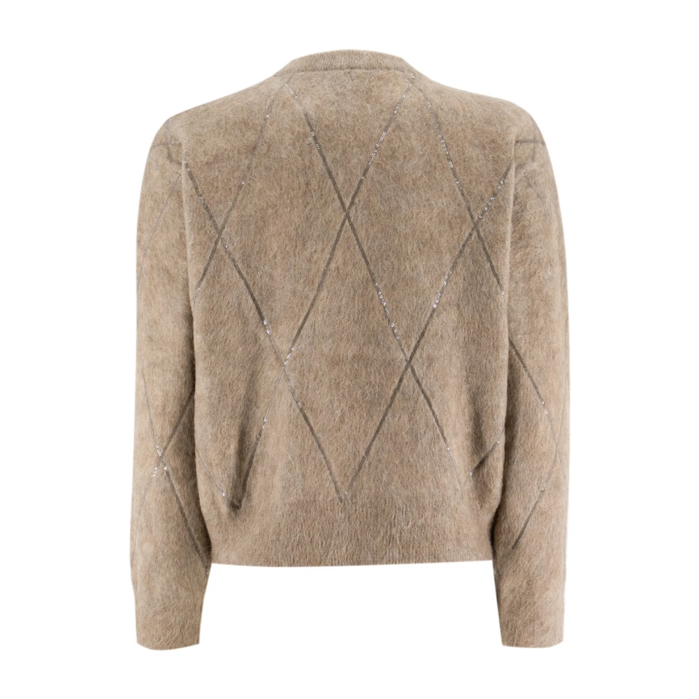 BRUNELLO CUCINELLI Geometrische Paillet Sweater Brown Dames