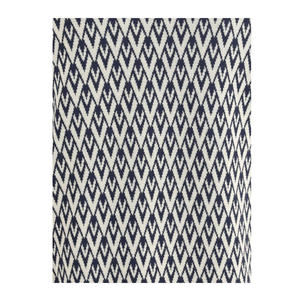 Valentino Iconische V-hals Jacquard Wollen Trui Blue Heren