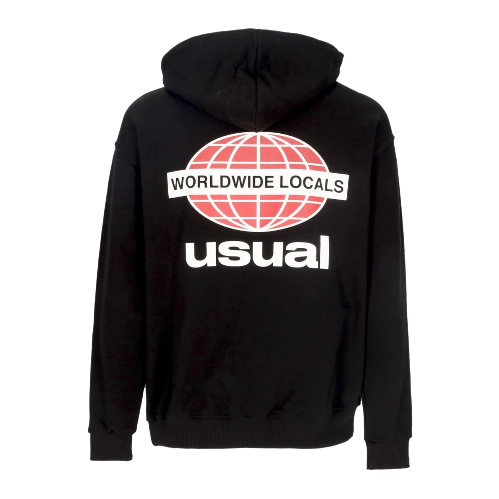 Usual Lokale Zwarte Lichtgewicht Hoodie Sweatshirt Black Heren