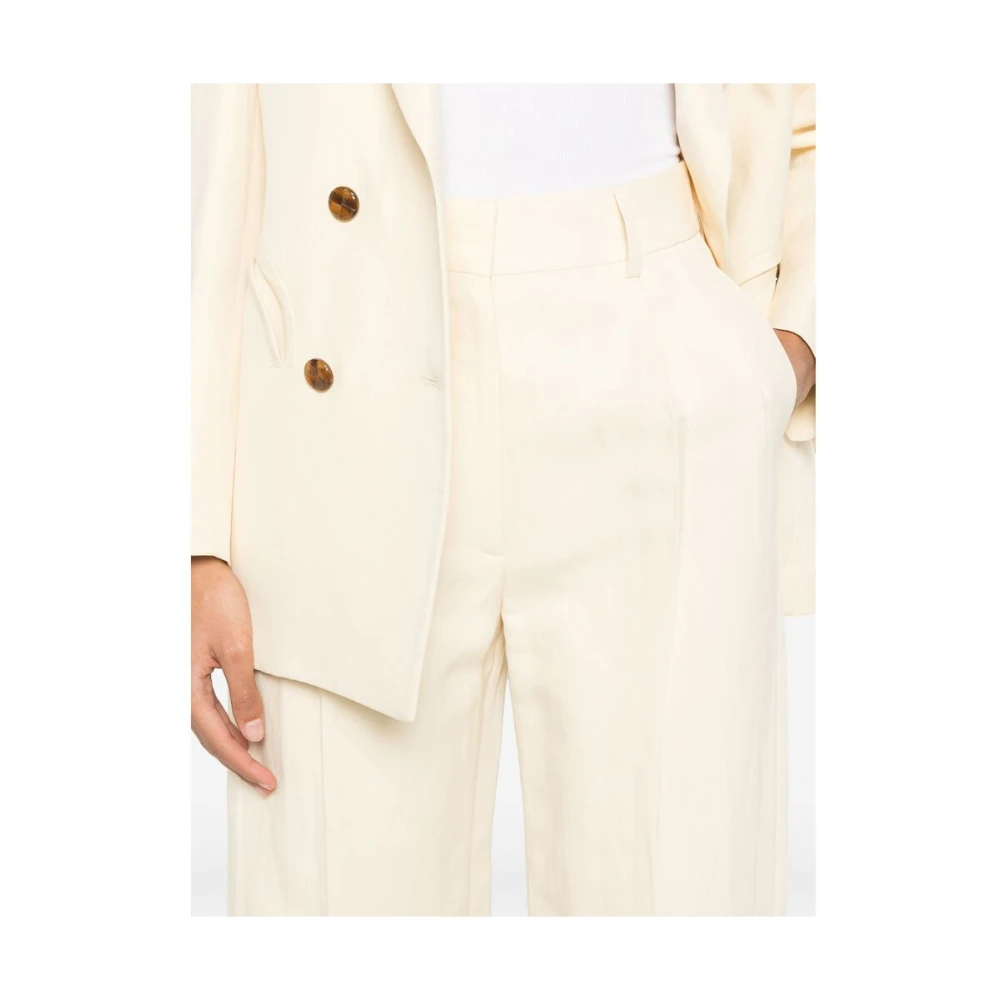 Blazé Milano Boter Gele Broek met Plooidetails Yellow Dames