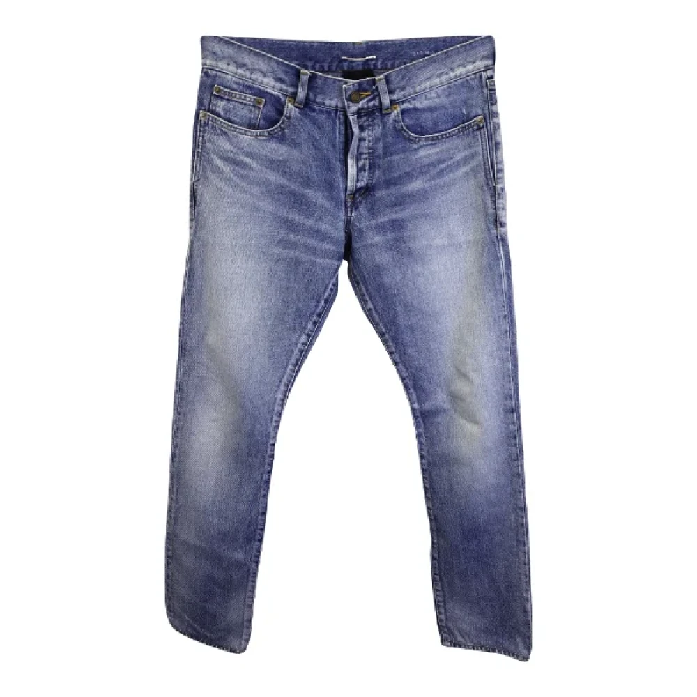 Saint Laurent Vintage Pre-owned Cotton jeans Blue Dames