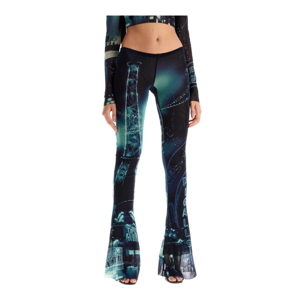 Jean Paul Gaultier Blauwe Pigalle Flared Broek Blue Dames