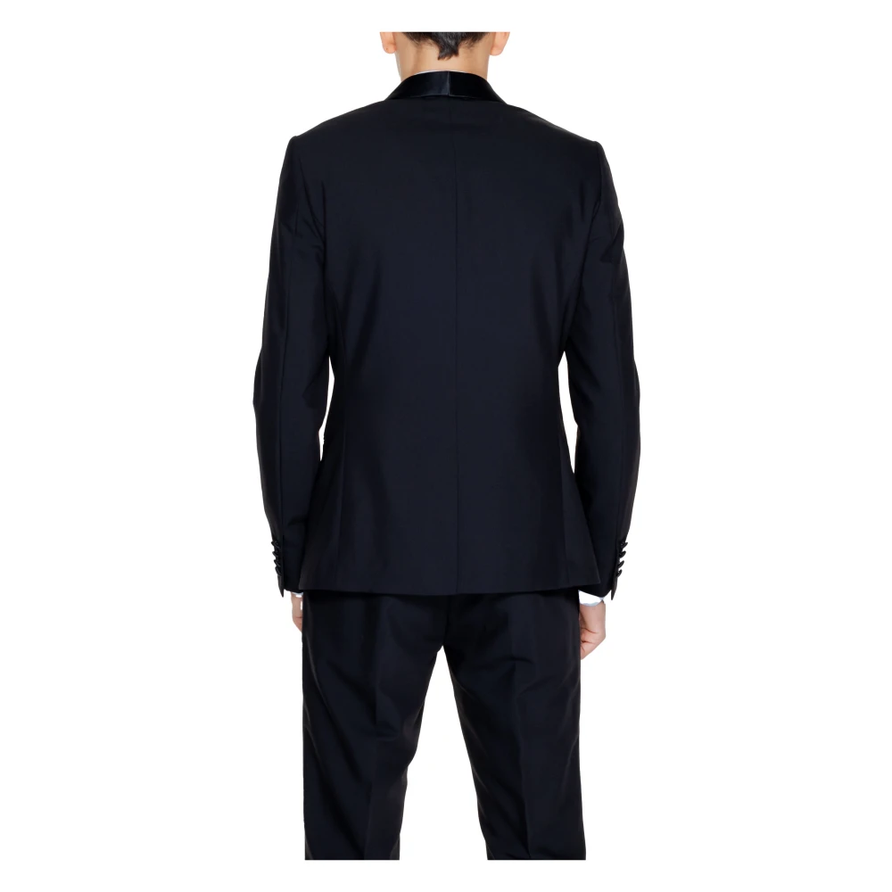 Antony Morato Zwarte Button-Up Blazer met Revers Black Heren