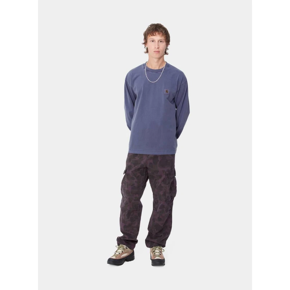 Carhartt WIP Ruimvallend T-shirt met lange mouwen Aura Blue Heren