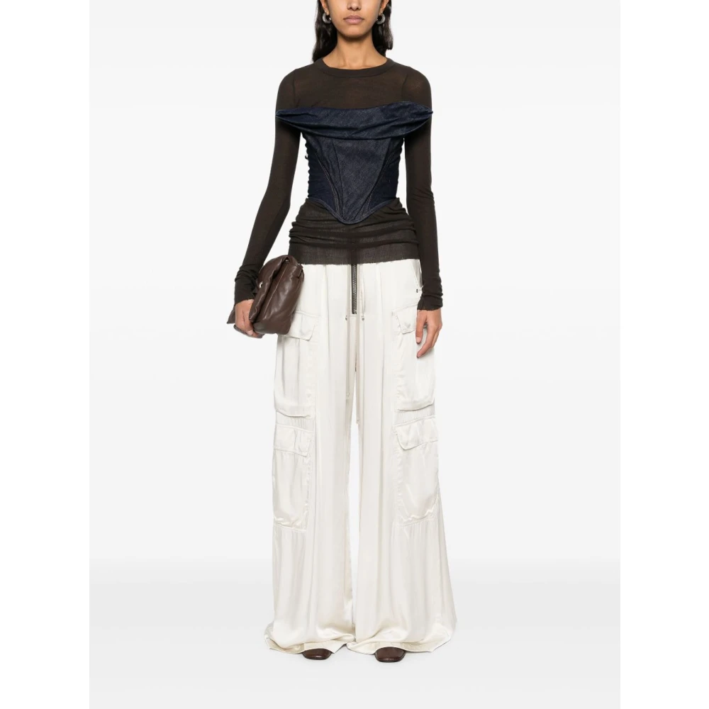 Rick Owens Cargo Wide Leg Broek White Dames